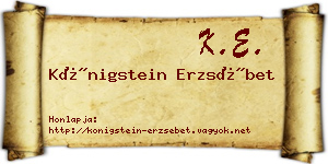 Königstein Erzsébet névjegykártya